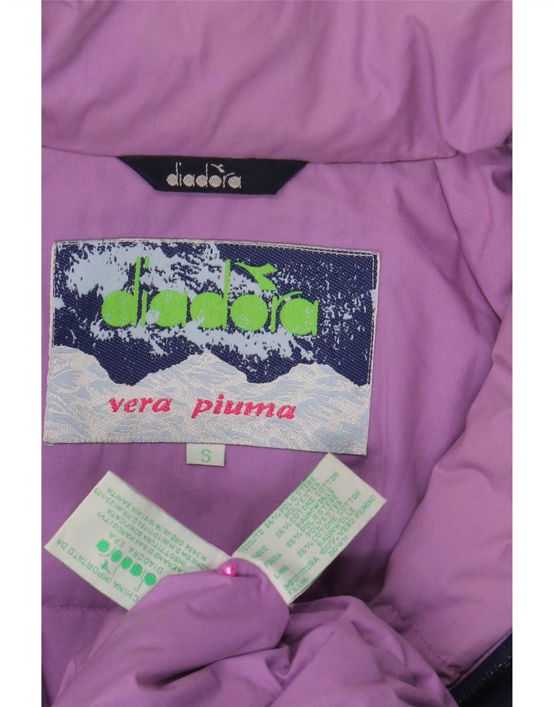 Jaqueta acolchoada feminina grande DIADORA UK 10 poliéster azul marinho pequeno