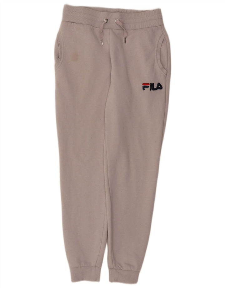 Calça de treino feminina Fila Joggers UK 10 pequeno poliéster branco