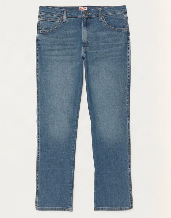 Jeans Wrangler feminino reto W34 L29 algodão azul