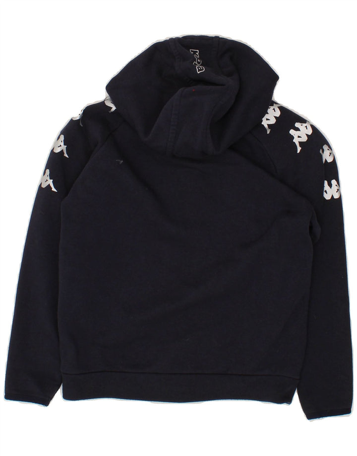 KAPPA Boys Graphic Zip Hoodie Sweater 9-10 Years Navy Blue Cotton Vintage Kappa and Second-Hand Kappa from Messina Hembry 