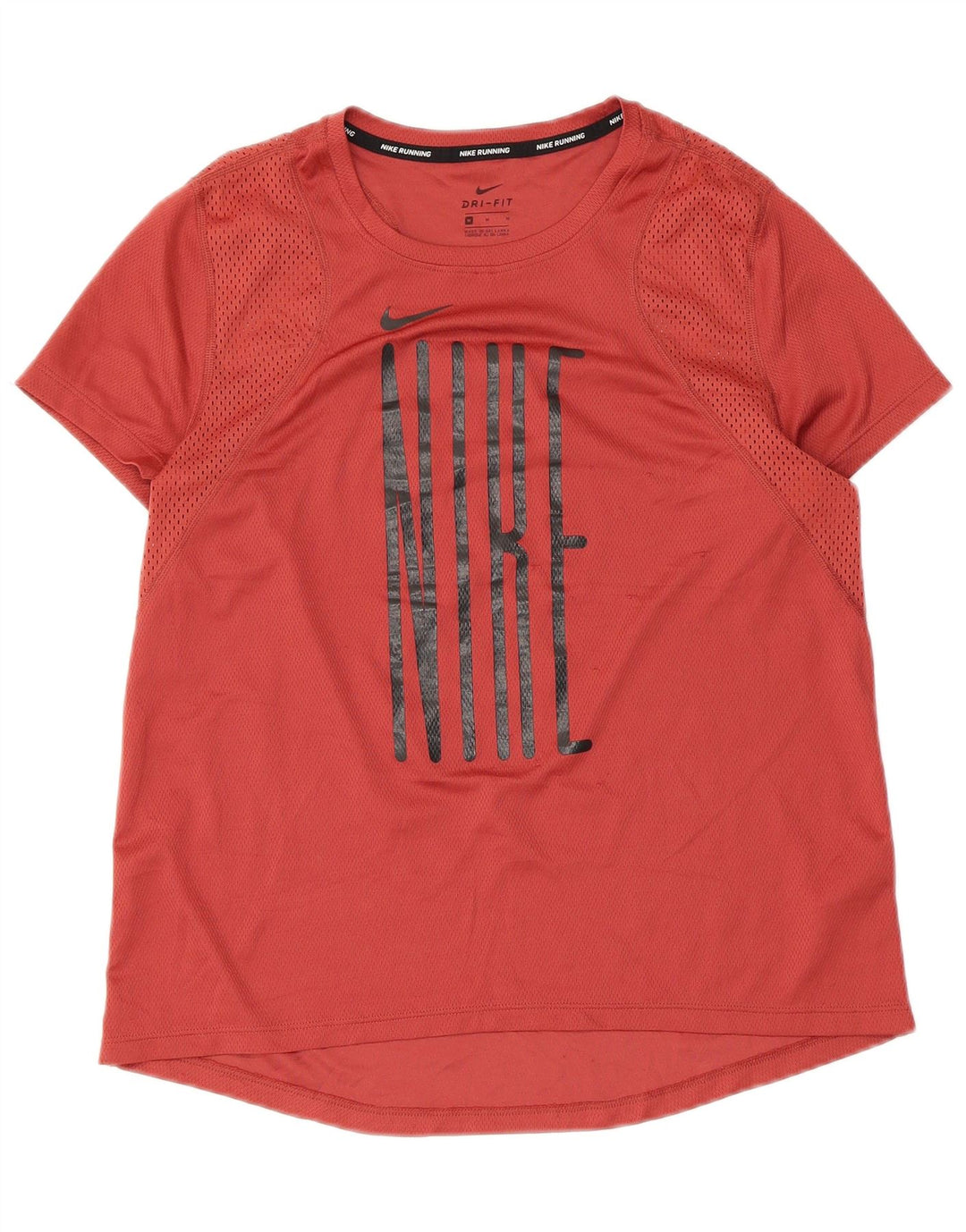Camiseta Nike Feminina Dri Fit Running Graphic Top UK 12 Médio Poliéster Vermelho