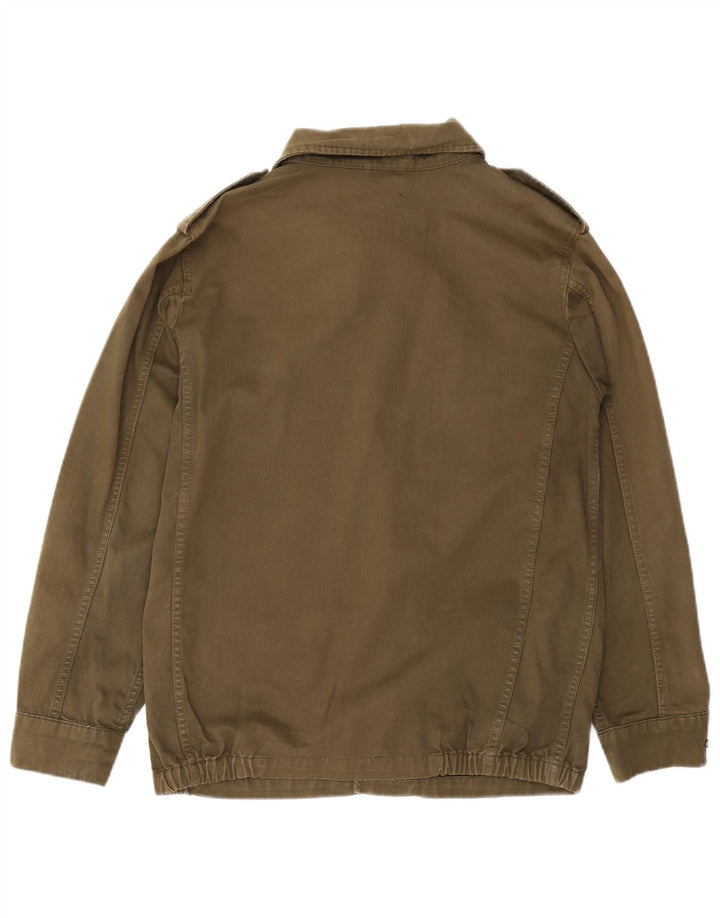 Jaqueta militar superdimensionada feminina TOPSHOP Reino Unido 10 algodão cáqui pequeno