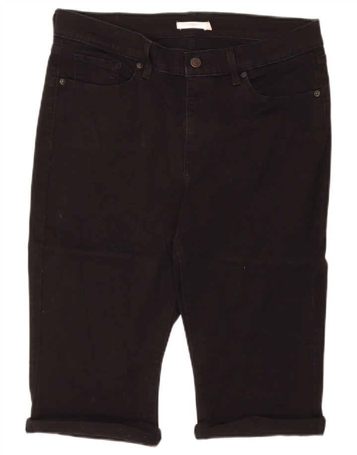 LEVI'S Womens Denim Shorts W32 Large Black Cotton