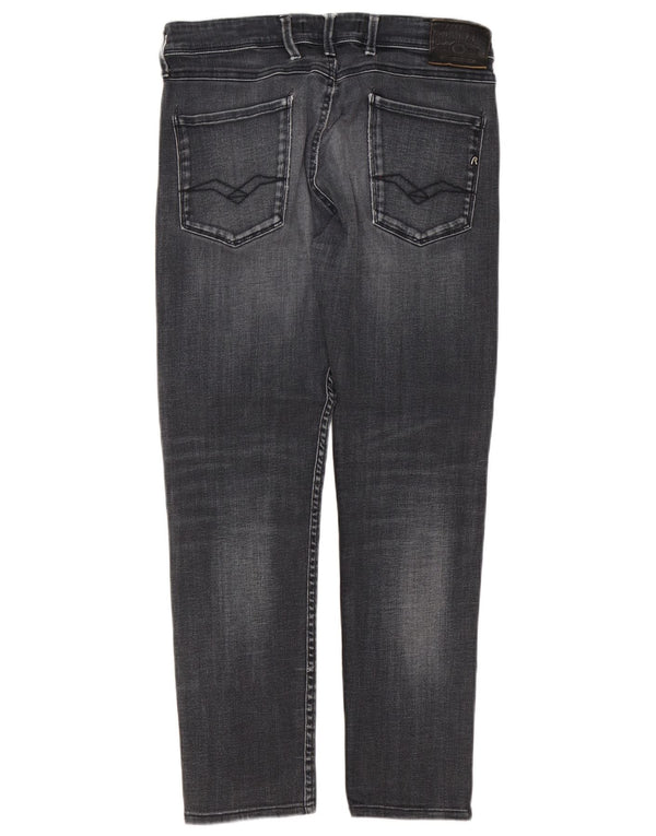 Replay Masculino Anbass Slim Jeans W34 L28 Cinza Algodão