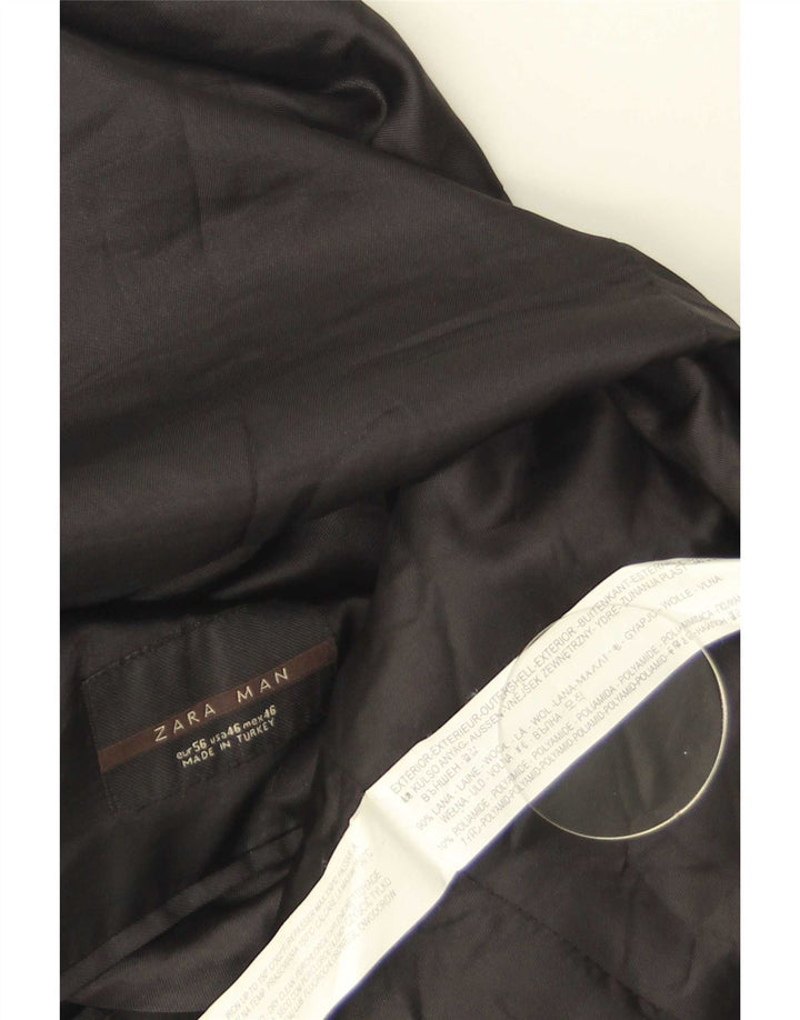 Jaqueta blazer masculina Zara com 2 botões EU 56 XL lã preta
