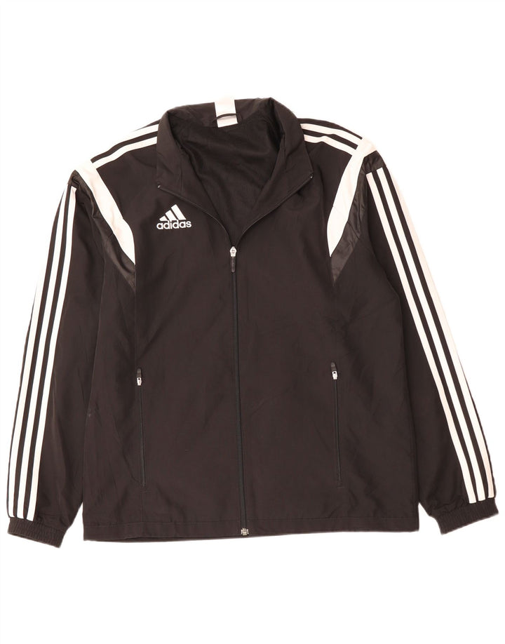 ADIDAS Mens Tracksuit Top Jacket Médio Preto Colourblock Poliéster