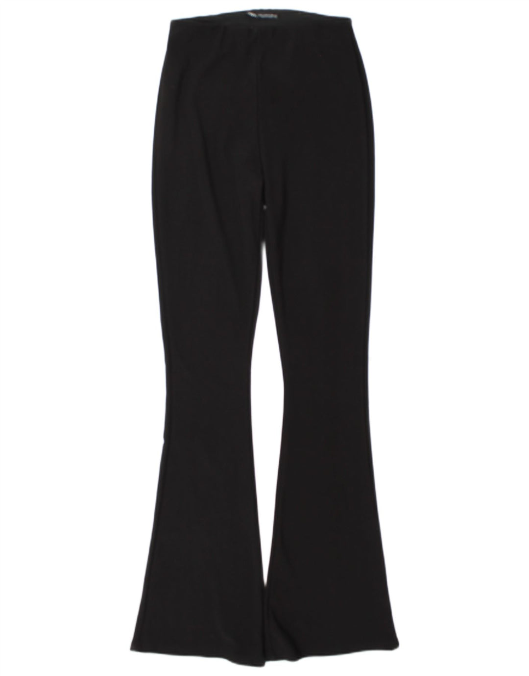 Zara Womens Flare Leggings UK 14 Médio Preto Poliéster