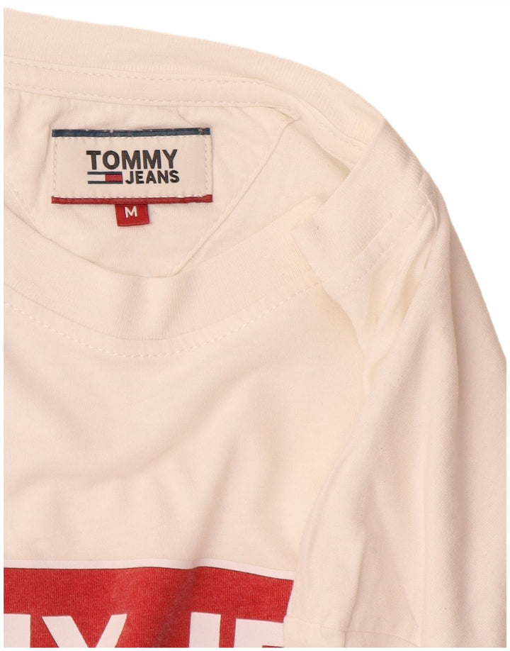 Tommy Hilfiger Camiseta masculina gráfica Top Médio Branco