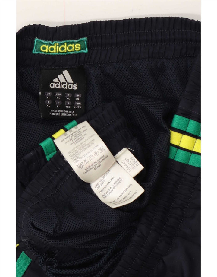 Shorts esportivos masculinos Adidas XL azul marinho colorblock poliéster