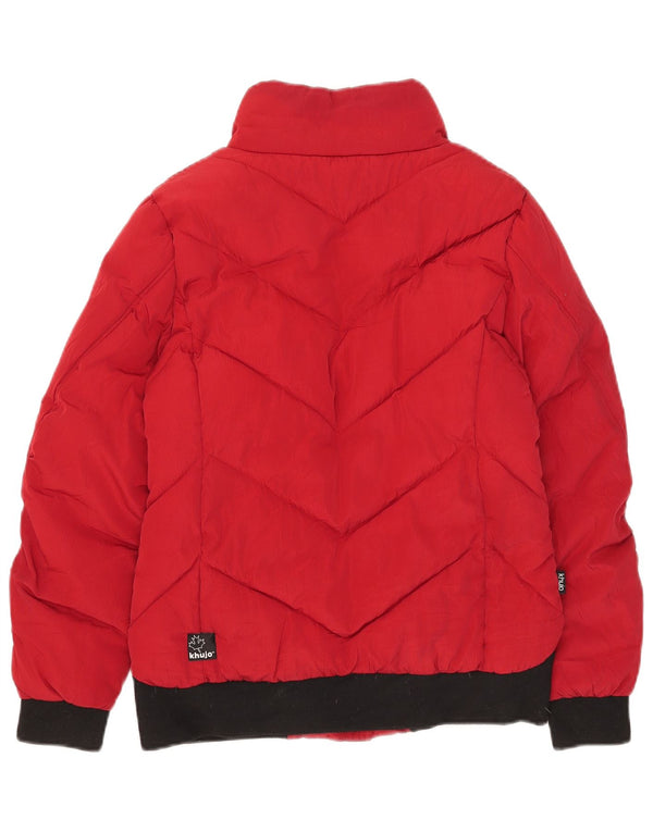 Jaqueta acolchoada feminina KHUJO UK 6 XS poliéster colorblock vermelho