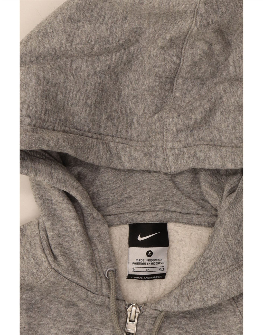 NIKE Womens Zip Hoodie Sweater UK 10 Small Grey Cotton Vintage Nike and Second-Hand Nike from Messina Hembry 