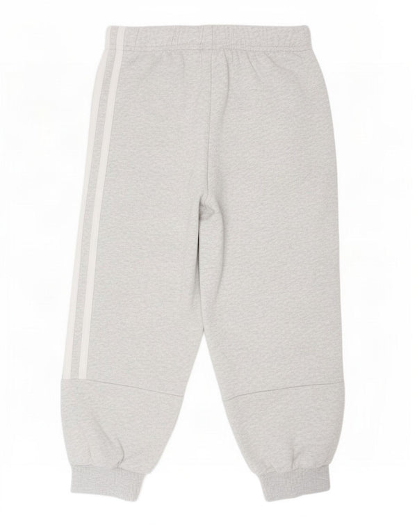 Adidas meninos calças de treino joggers 4-5 anos cinza manchado algodão