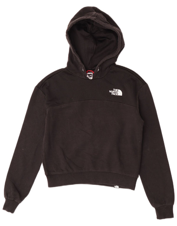 Jumper com capuz feminino The North Face UK 12 algodão preto médio