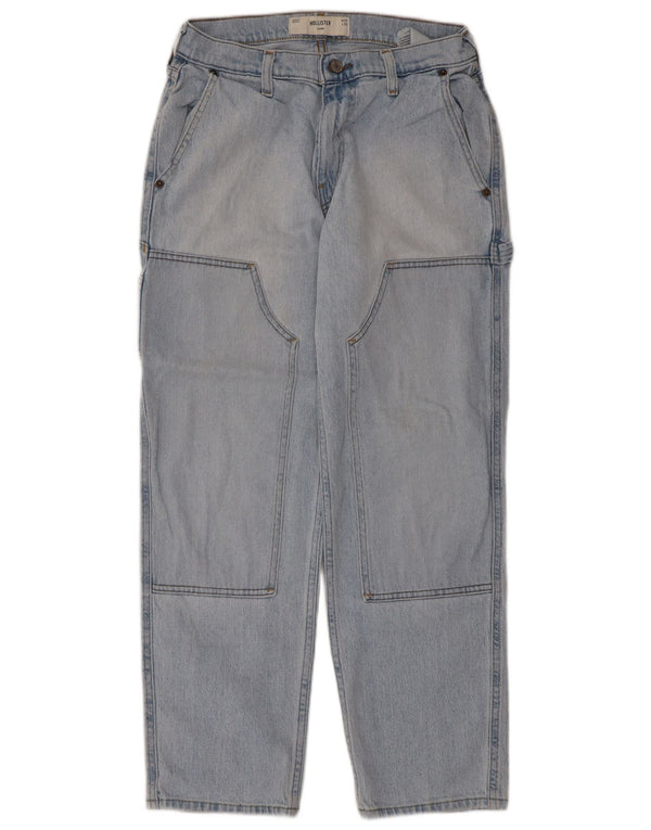 Hollister feminino cargo solto jeans W29 L30 algodão azul