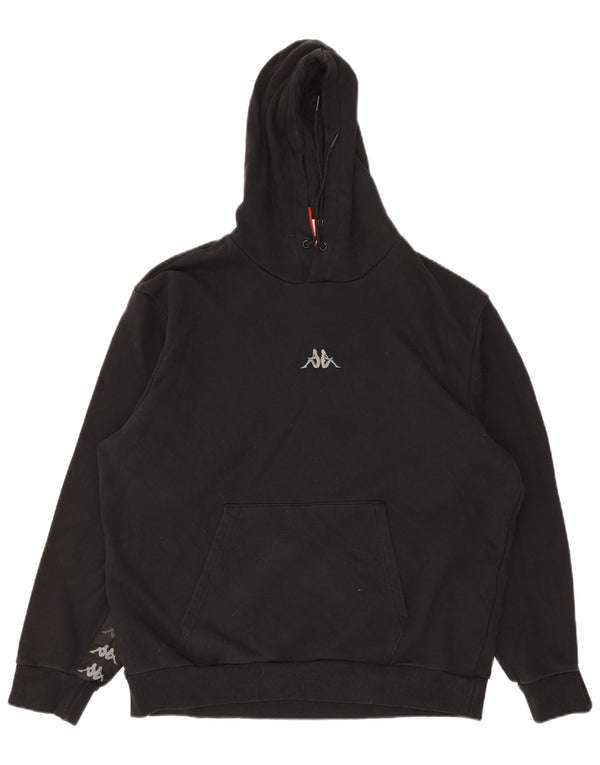 Kappa Mens Graphic Hoodie Jumper XL Algodão Preto