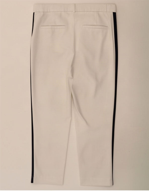 Zara Calça feminina Trafaluc cortada média W28 L24 branca colorblock