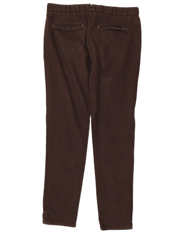Zara Mens Slim Suit Calças EU 42 Grande W32 L32 Marrom