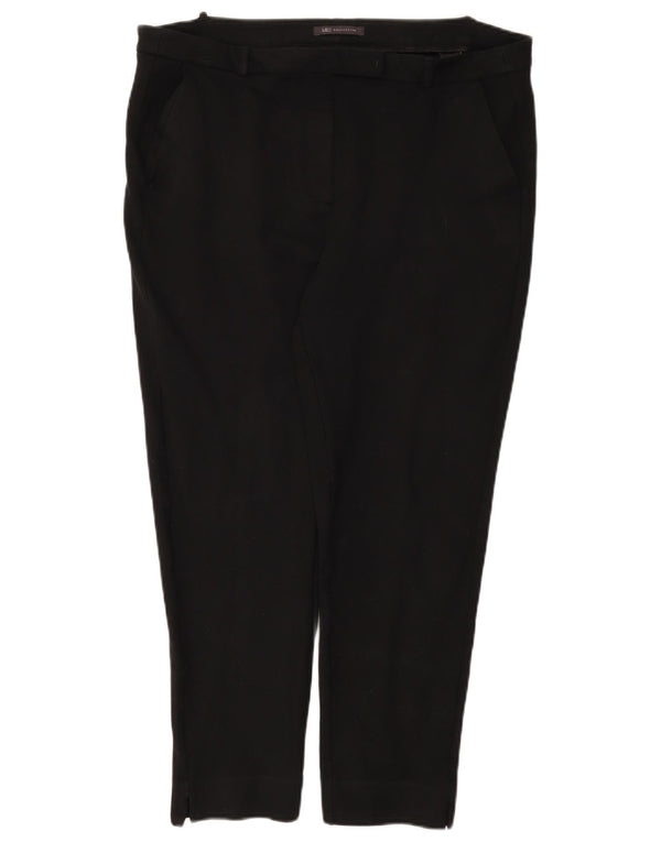 Calça feminina Marks & Spencer de cintura alta cortada UK 18 XL W36 L26 preta