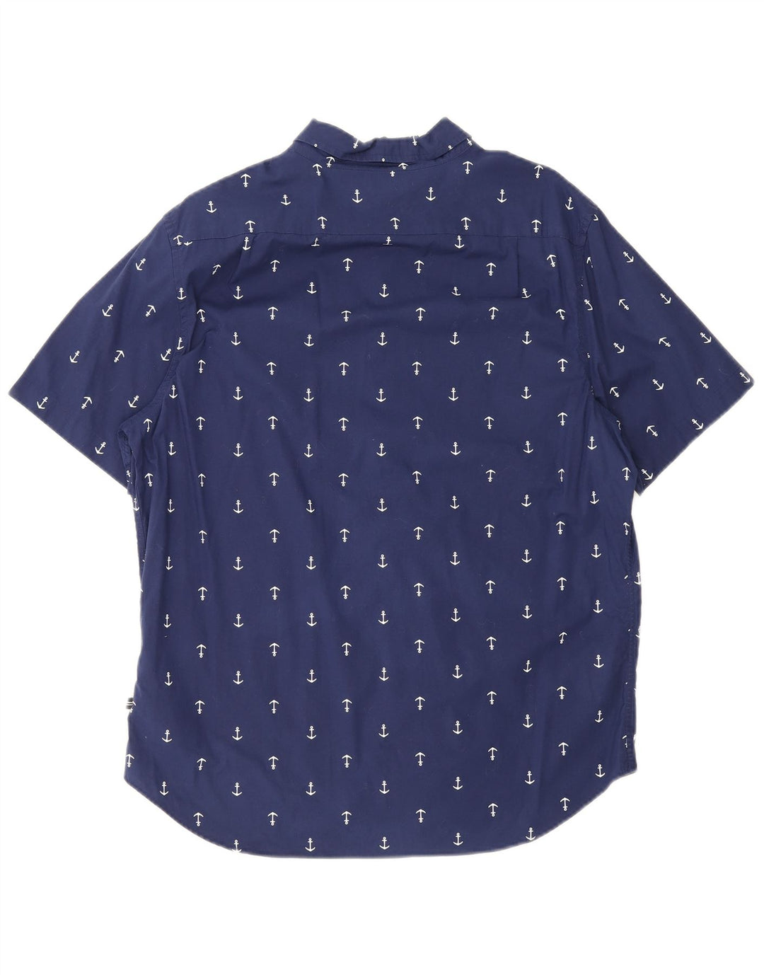 Camisa masculina Nautica Stretch manga curta com estampa abstrata grande azul marinho