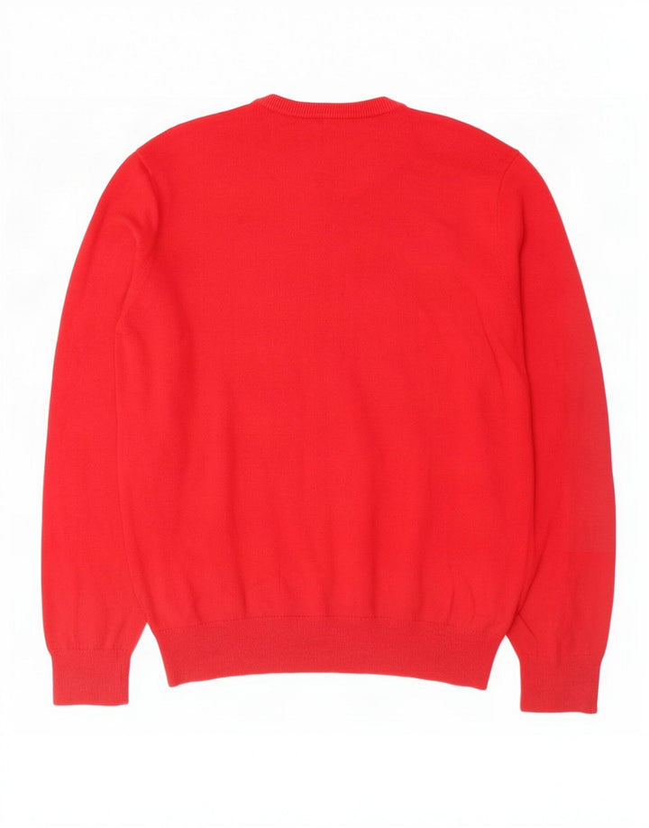 Suéter feminino Gap com decote em V grande algodão vermelho