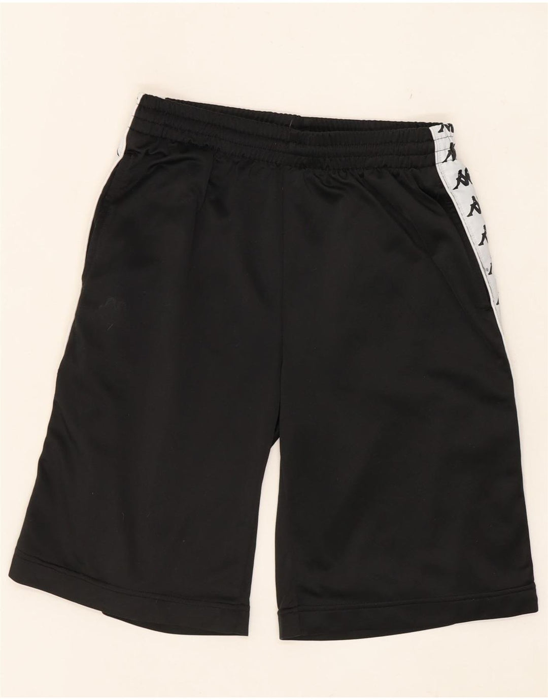 Kappa Mens Graphic Sport Shorts Pequeno Preto Colorblock Poliéster