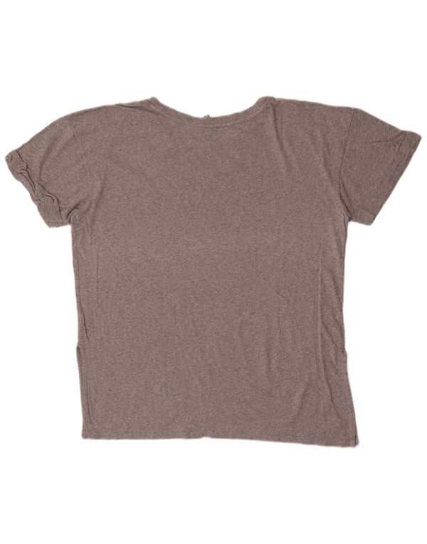 Camiseta feminina Benetton UK 18 XL cinza manchado