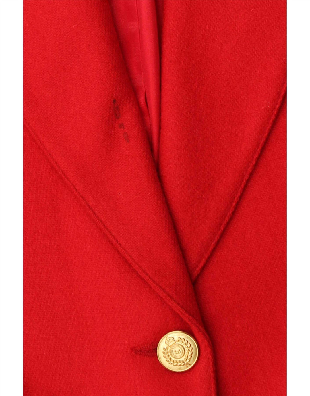Jaqueta blazer feminina vintage de 2 botões US 4 pequena lã vermelha