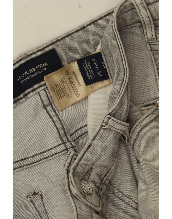 Scotch & Soda Mens Slim Jeans W34 L30 Algodão Cinza