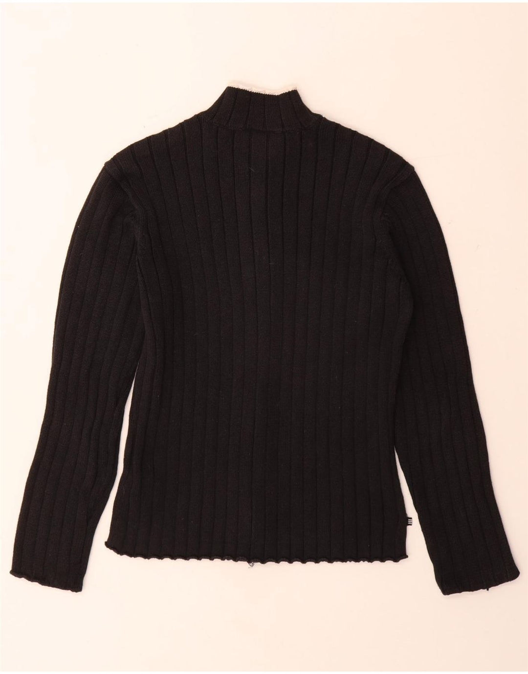 ADIDAS Suéter Cardigan Feminino UK 12 Médio Algodão Preto