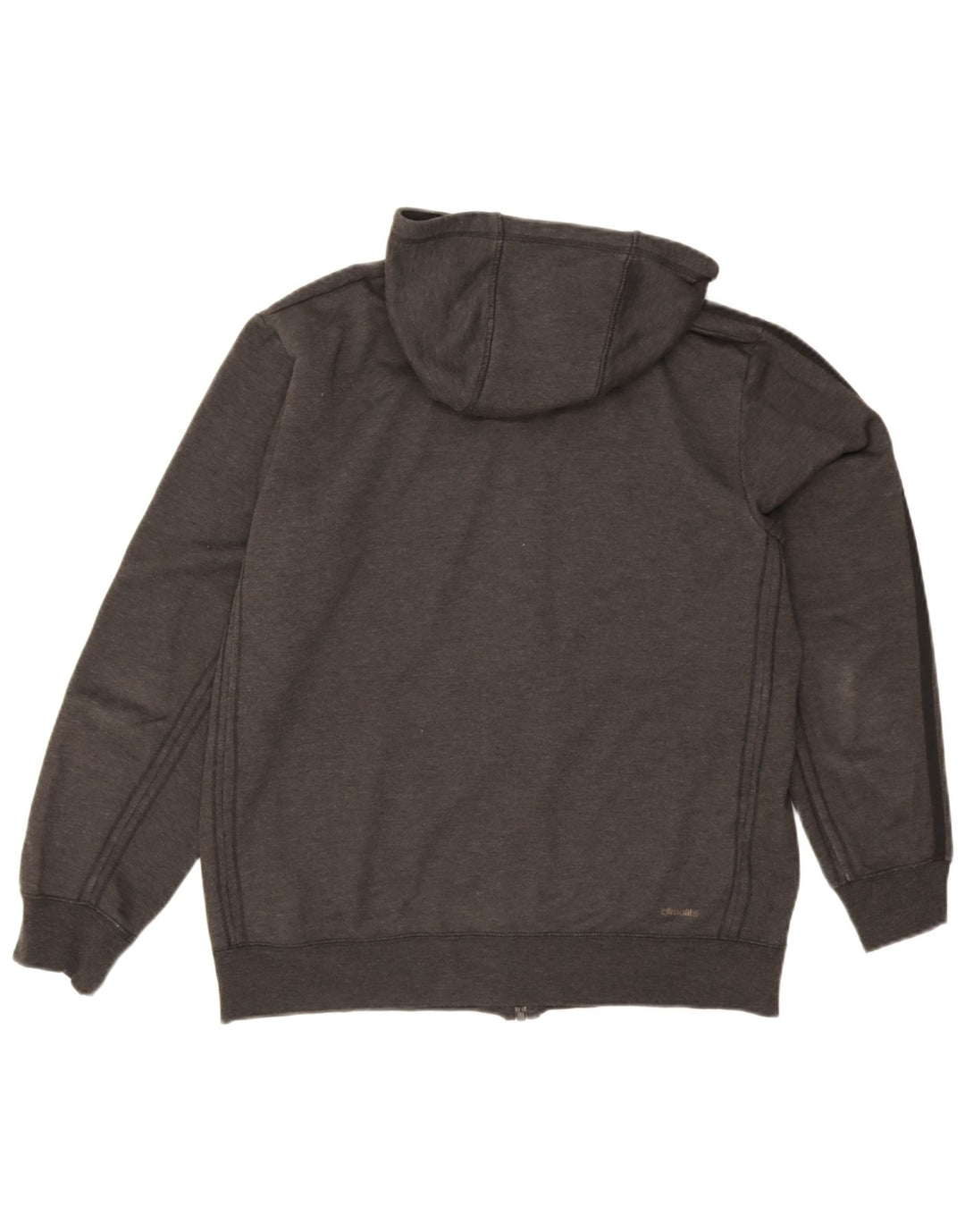 Suéter masculino Adidas Climalite Zip com capuz grande cinza poliéster