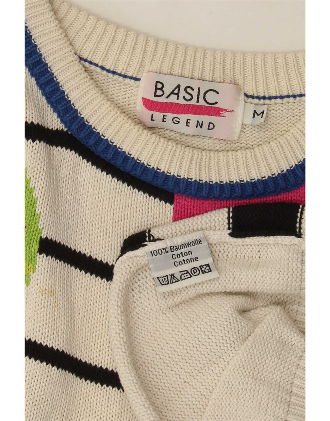 Suéter feminino básico com palangre e gola canoa UK 14 médio multicolorido
