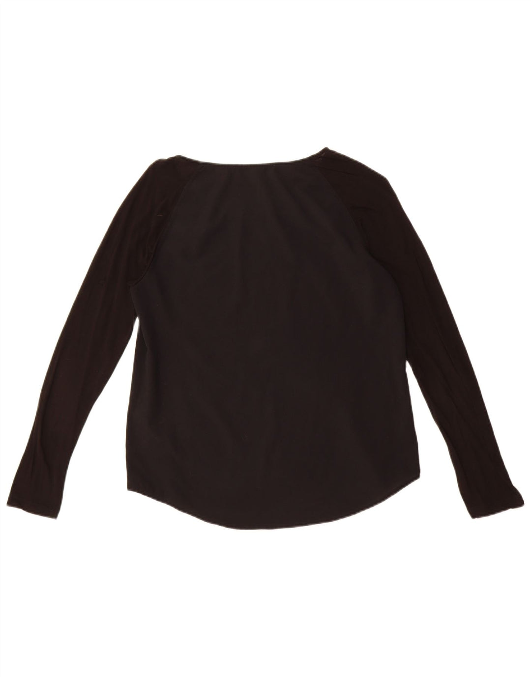 Blusa feminina de manga comprida French Connection UK 10 pequena Lyocell preta