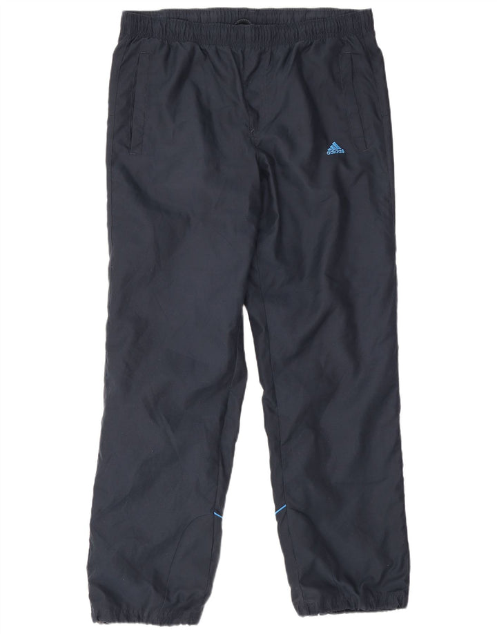 Adidas Mens Treino Calças Joggers UK 40/42 Médio Azul Marinho Poliéster