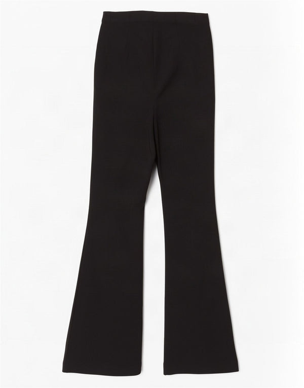 Calça feminina casual flare Topshop Reino Unido 10 pequena W28 L32 viscose preta