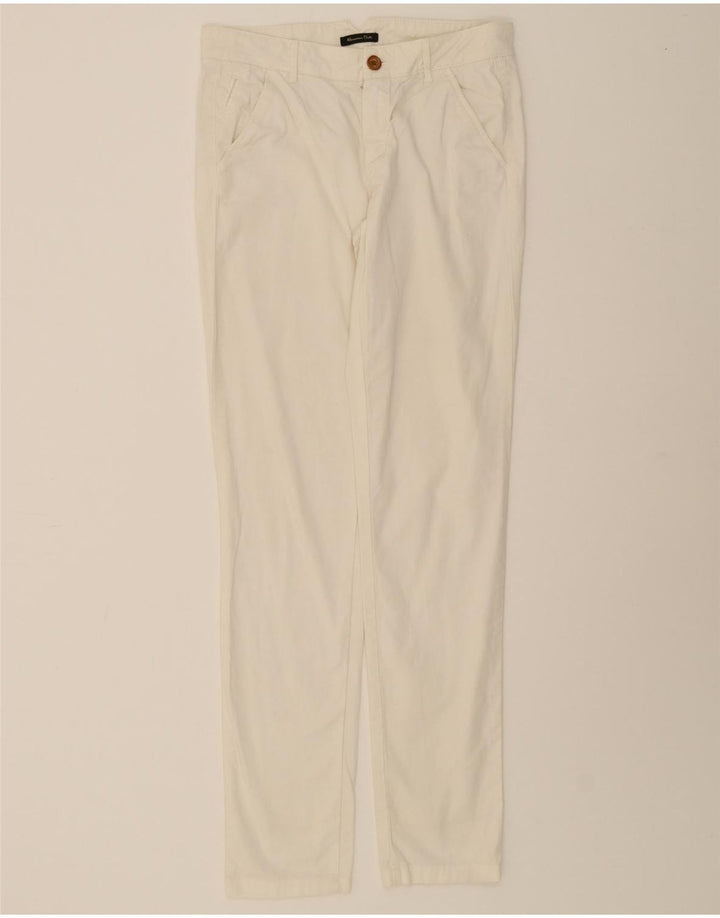 MASSIMO DUTTI Womens Slim Chino Trousers EU 36 XS W26 L32 White Cotton Vintage Massimo Dutti and Second-Hand Massimo Dutti from Messina Hembry 