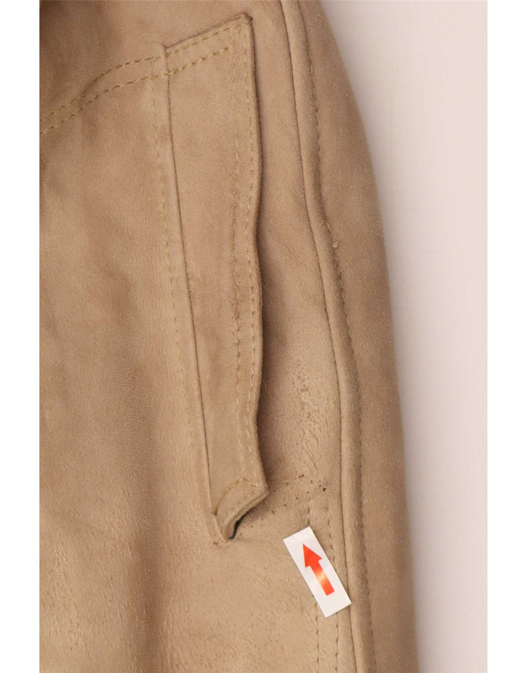 Casaco feminino vintage de shearling UK 8 pequeno bege