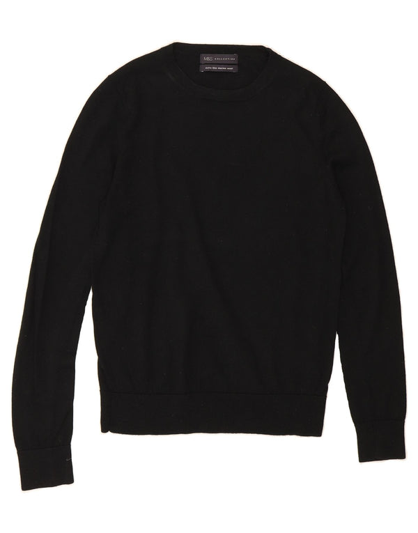 MARKS & SPENCER Suéter feminino com gola redonda Reino Unido 8 pequeno preto