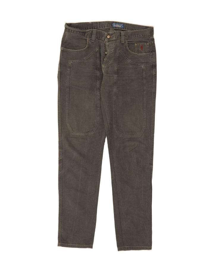 JECKERSON Mens Slim Casual Trousers W36 L34 Grey Cotton Vintage Jeckerson and Second-Hand Jeckerson from Messina Hembry 