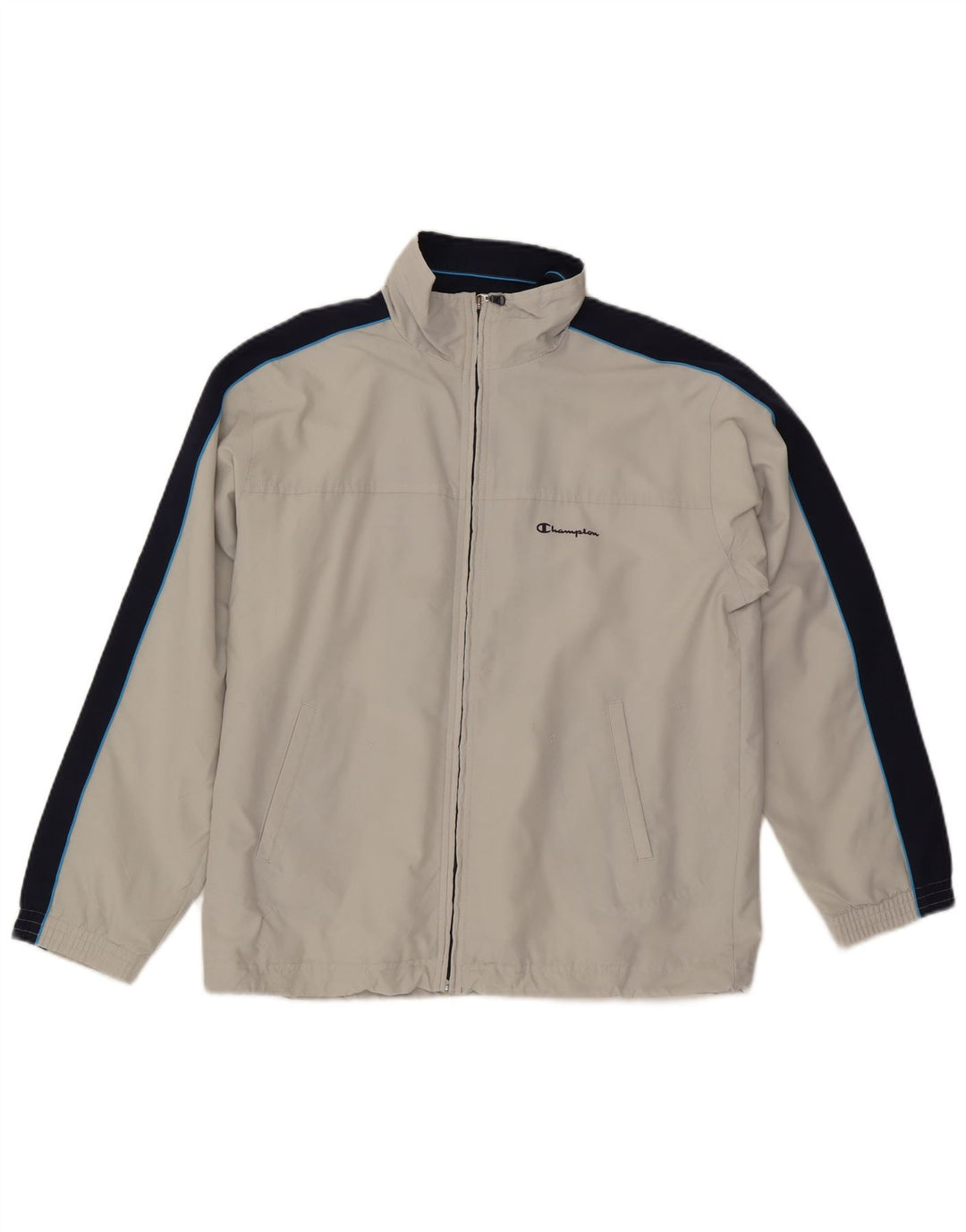 CHAMPION Jaqueta masculina de agasalho médio branco colorblock poliéster