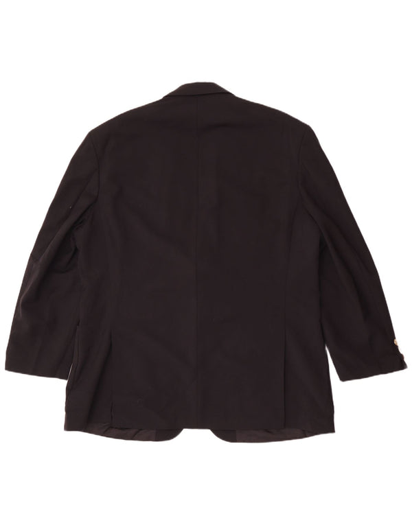 Jaqueta blazer masculina de 2 botões Marks & Spencer Reino Unido 46 XL preto poliéster