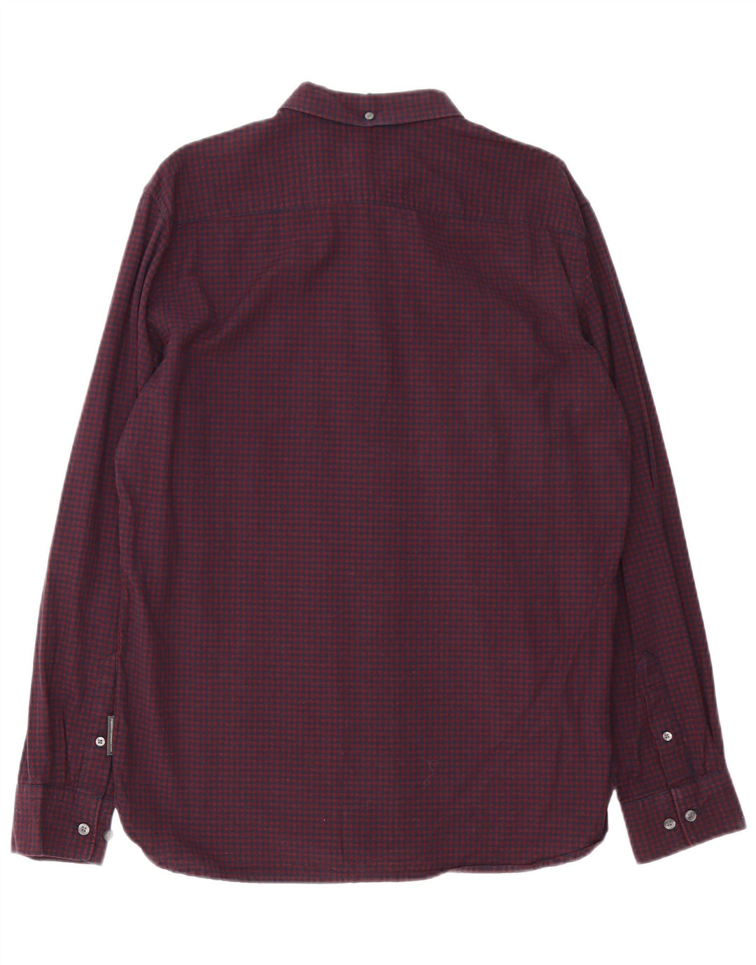 Camisa masculina French Connection grande algodão guingão cor de vinho
