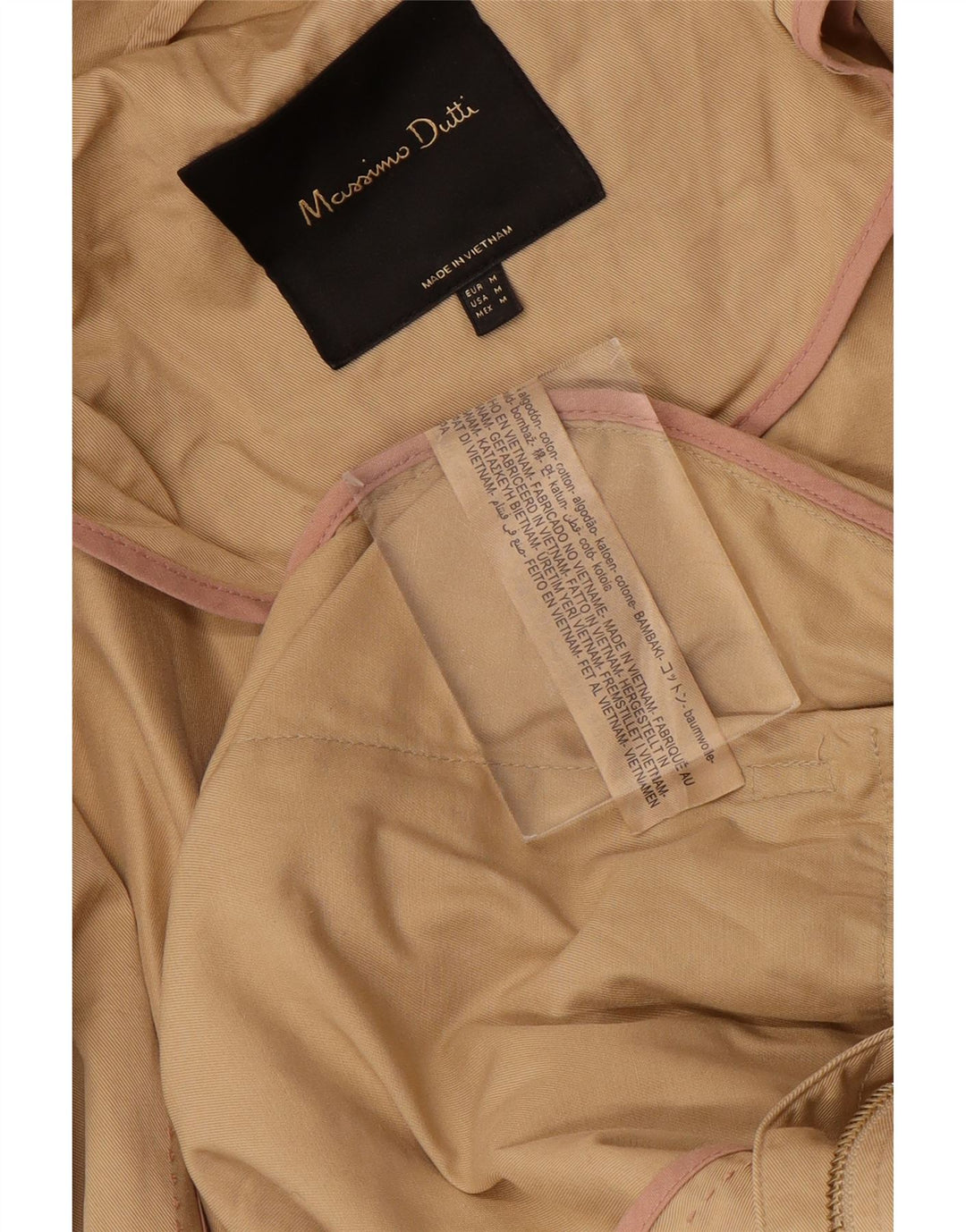 Jaqueta parka feminina com capuz MASSIMO DUTTI Reino Unido 14 algodão bege médio
