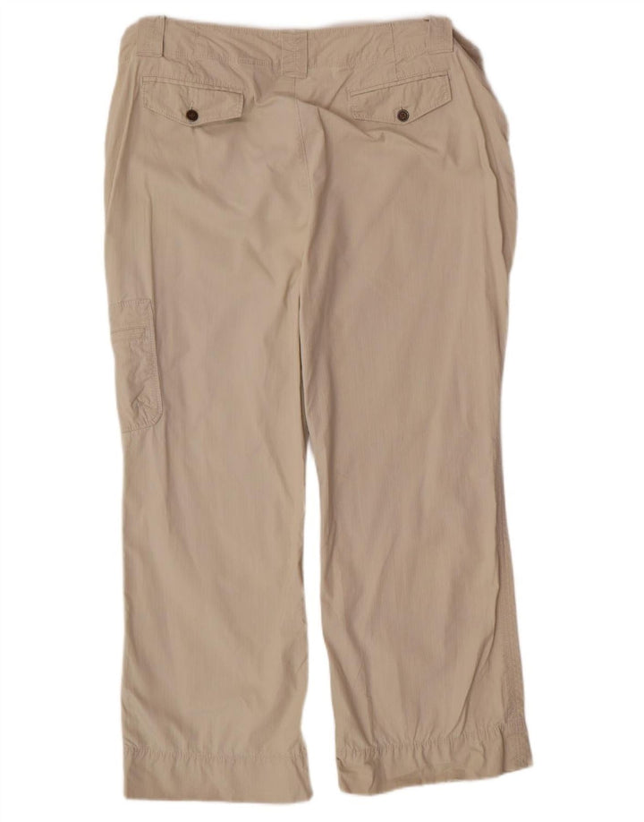 Calça feminina EDDIE BAUER reta cortada EUA 16 2XL W38 L27 bege