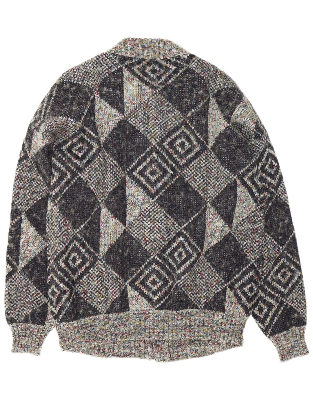 Gala Mens Cardigan Sweater XL Cinza Geométrico