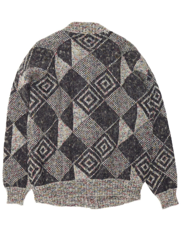 Gala Mens Cardigan Sweater XL Cinza Geométrico