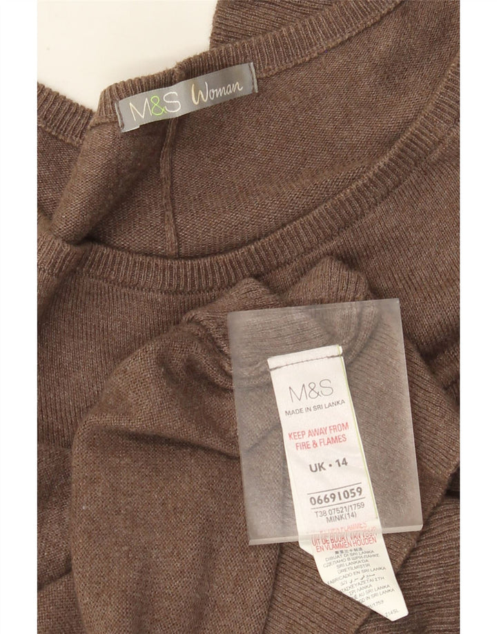 Vestido feminino Marks & Spencer Reino Unido 14 algodão marrom médio