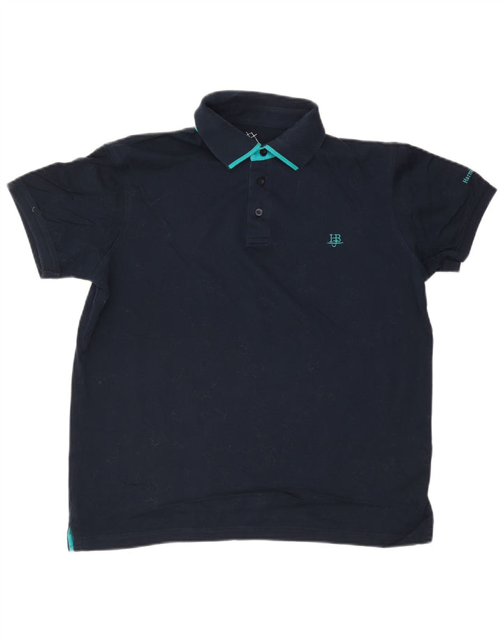 Camisa pólo masculina Harmont & Blaine grande algodão azul marinho