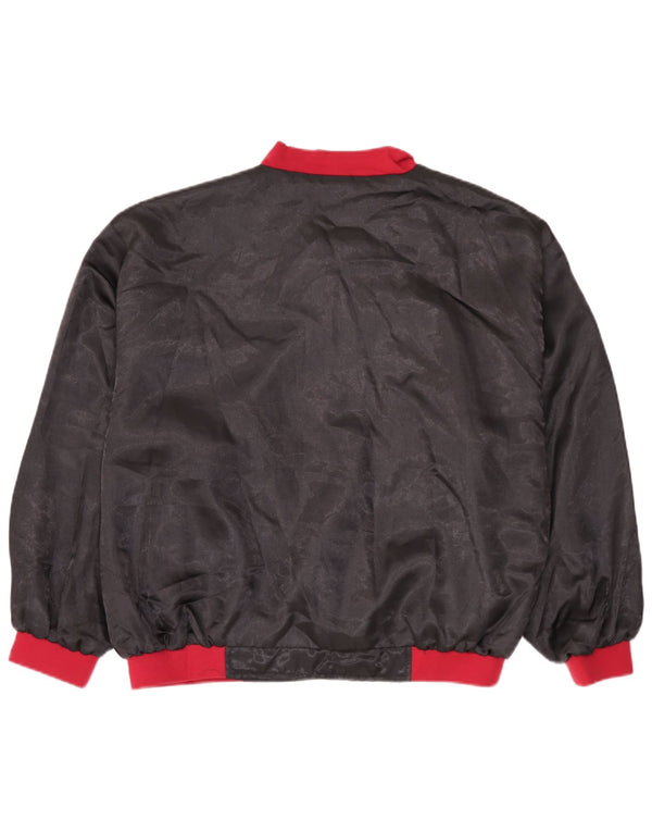 Jaqueta bomber masculina vintage UK 38 poliamida colorblock preta média