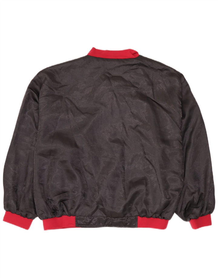 Jaqueta bomber masculina vintage UK 38 poliamida colorblock preta média