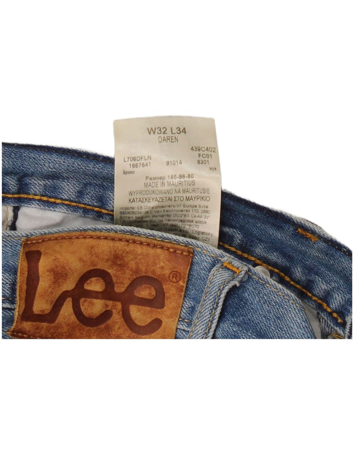 Lee Mens Daren Straight Jeans W32 L30 Azul Algodão
